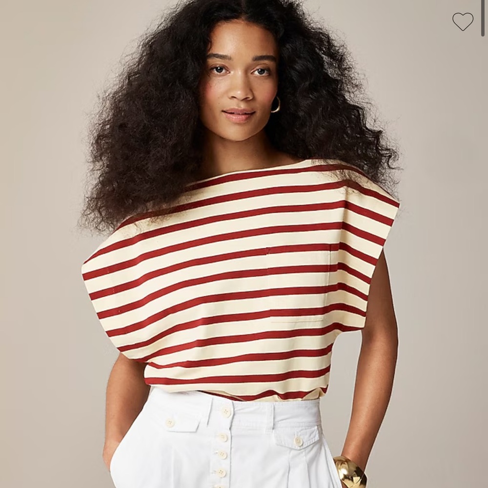 NWT J. Crew Boatneck Muscle T-shirt in Mariner Cotton L